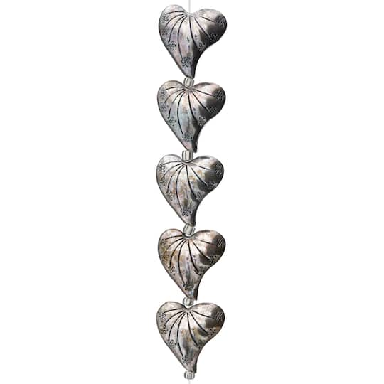 Silver Metal Heart Beads, 24mm by Bead Landing™